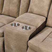 Power Reclining Sectional with Console – Brown