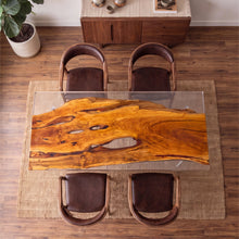 Olive Wood Clear Epoxy River Dining Table