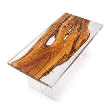 Olive Wood Clear Epoxy River Dining Table