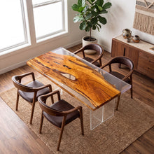 Olive Wood Clear Epoxy River Dining Table