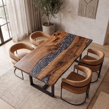 Black Walnut Gray Epoxy River Dining Table