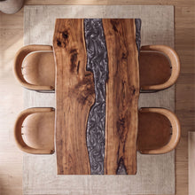Black Walnut Gray Epoxy River Dining Table