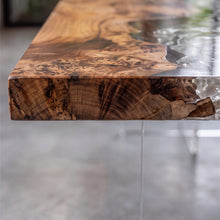 Poplar Ice Crystal Epoxy River Dining Table