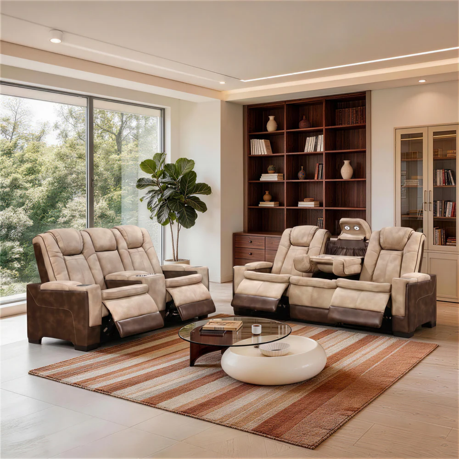 Rider Power Dual Power Recliner Sofa Complete Room
