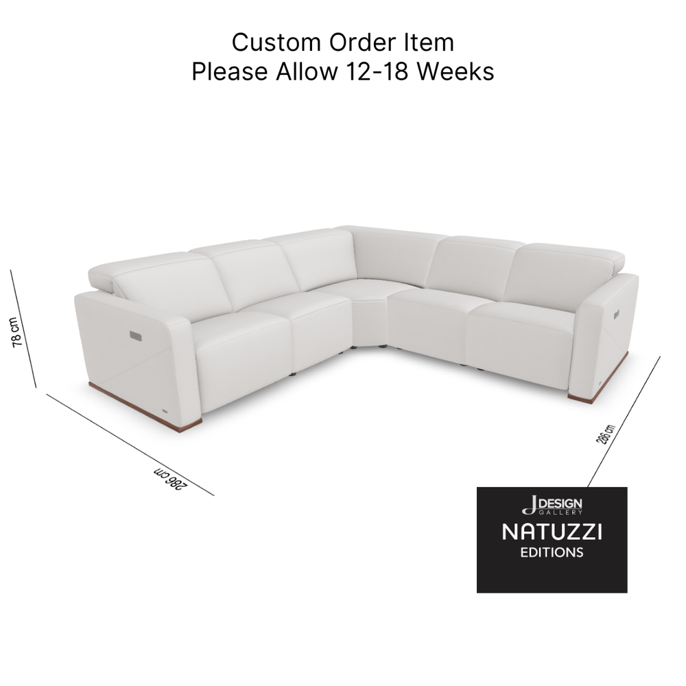 BALTIMORA Power Dual Recliner 5pc Sectional by Natuzzi
