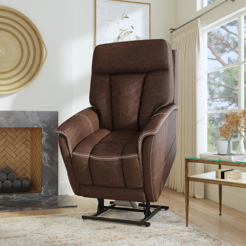 Atlas Fabric Power Lift Recliner with Power Headrest & Lumbar