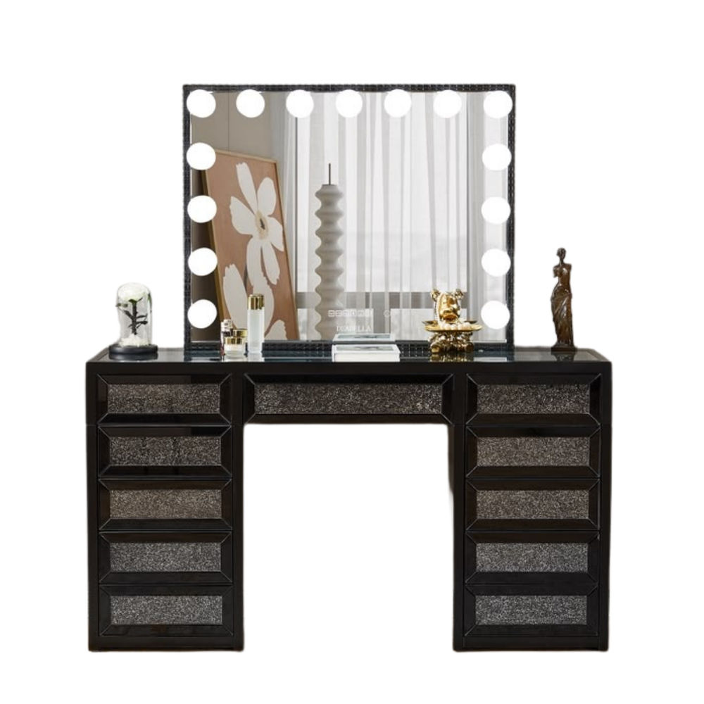 Runway 11 Drawer Vanity Glossy Black Laquear Finish
