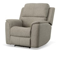 Henry Fabric Power Recliner with Power Headrest & Lumbar in Fog
