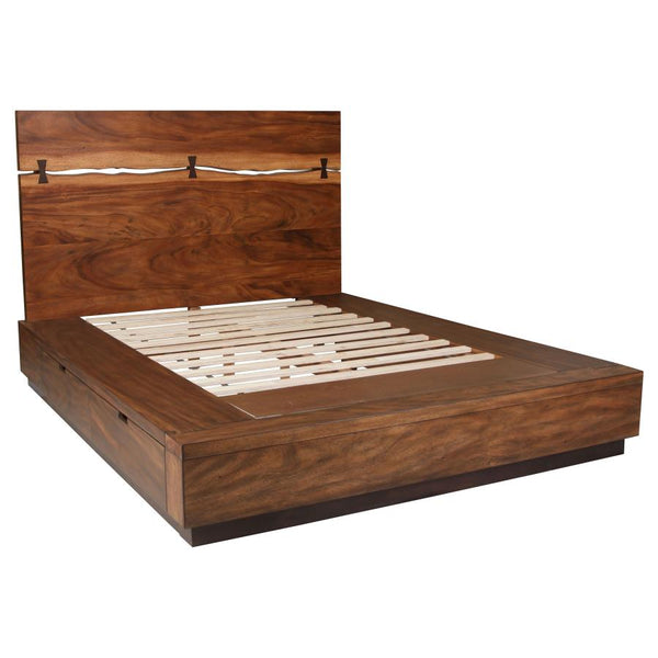 Riverbank Wood Queen Storage Panel Bed Walnut alternate view