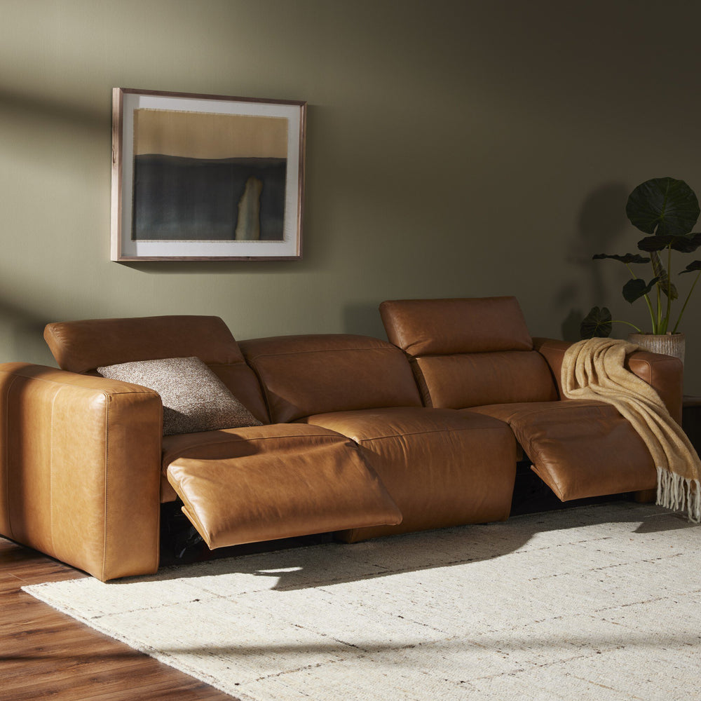 Cloud Leather Power Recliner 3-Piece Sectional