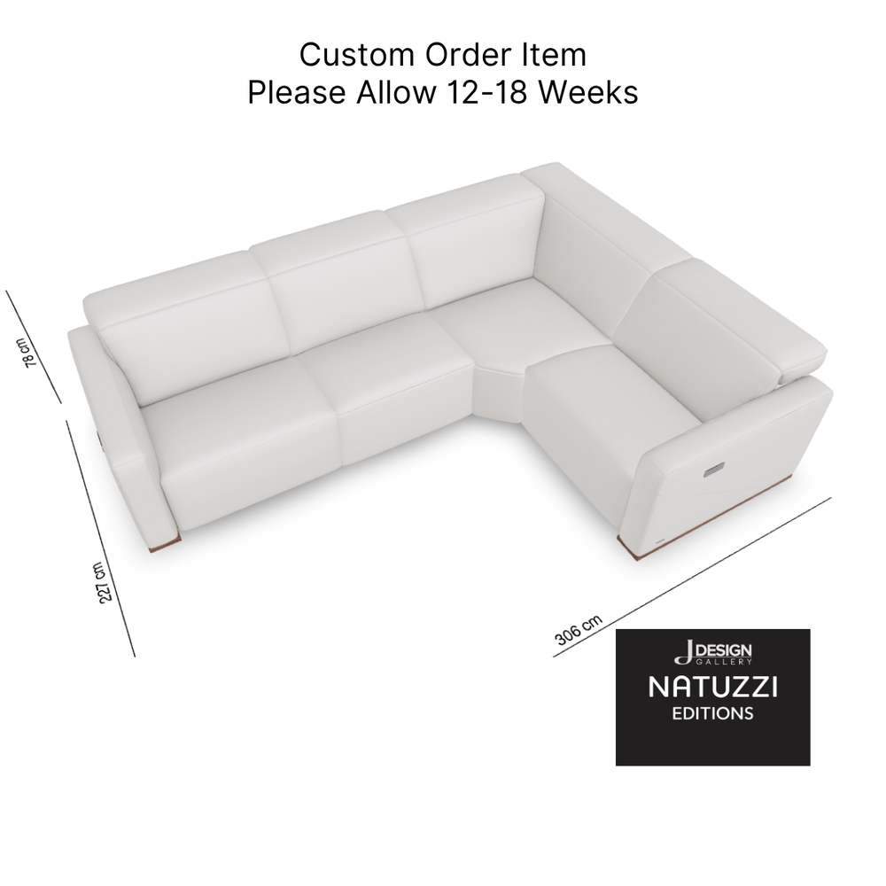 BALTIMORA Power Dual Recliner 4pc Sectional by Natuzzi