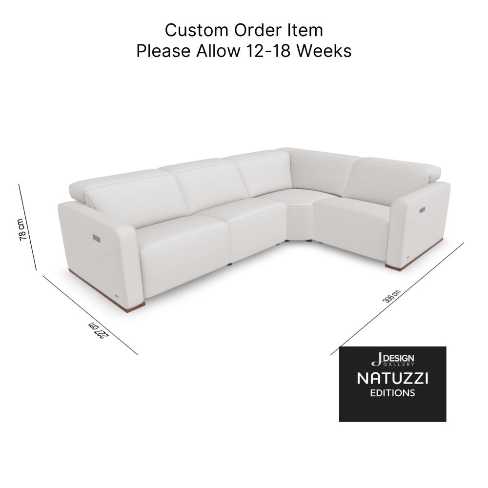 BALTIMORA Power Dual Recliner 4pc Sectional by Natuzzi