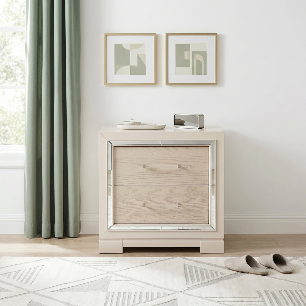 Opal Gray Glam Nightstand