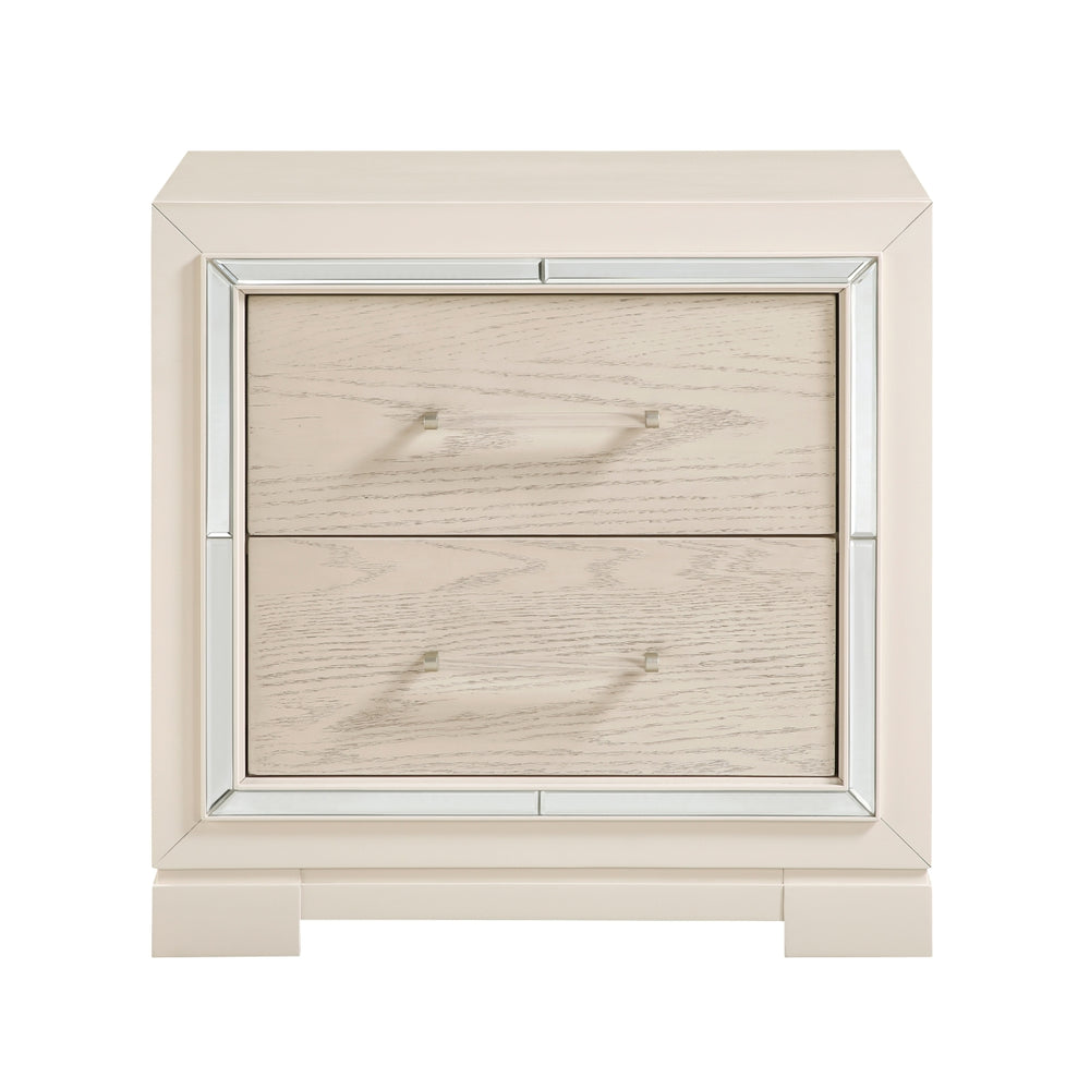Opal Gray Glam Nightstand