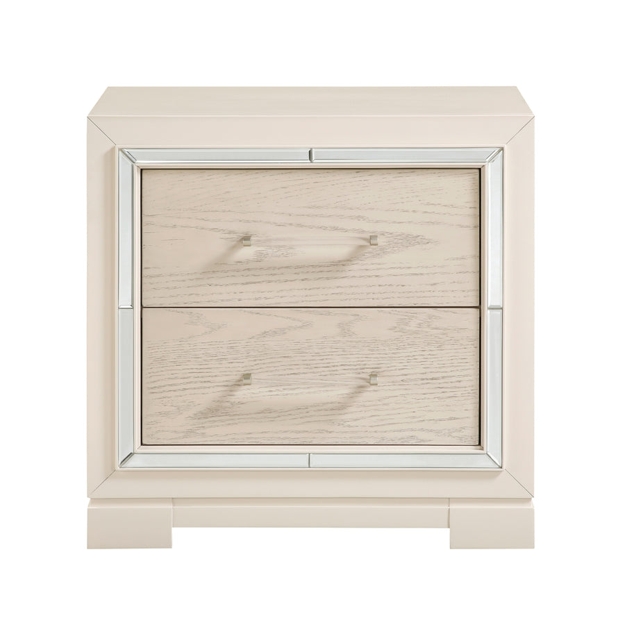 Opal Gray Glam Nightstand