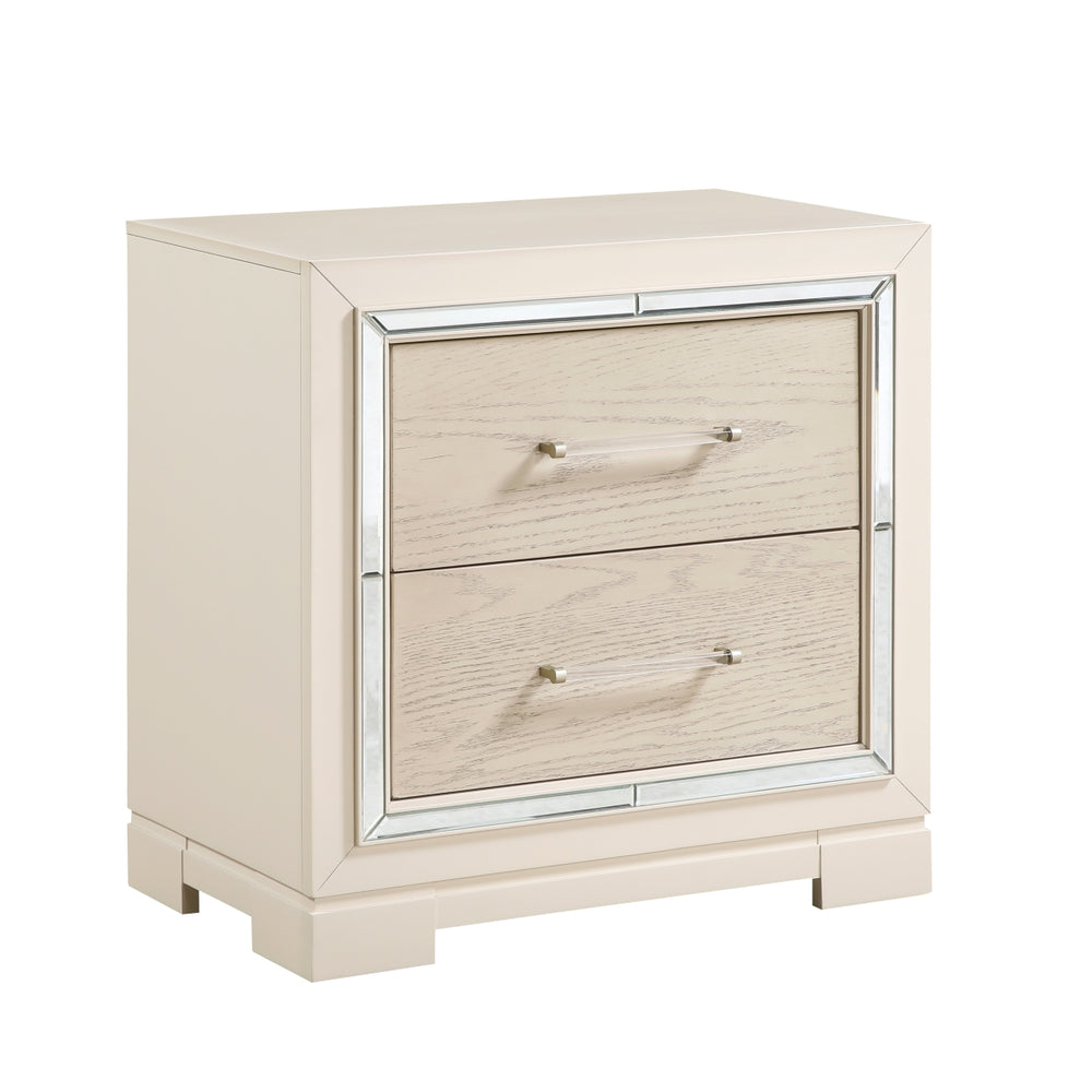 Opal Gray Glam Nightstand