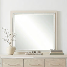 Opal Gray Glam Dresser with Mirror