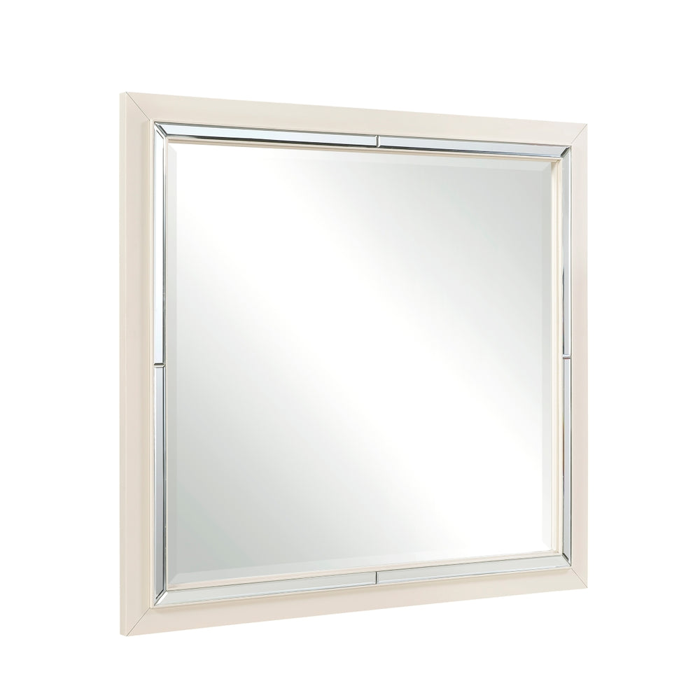 Opal Gray Glam Dresser Mirror
