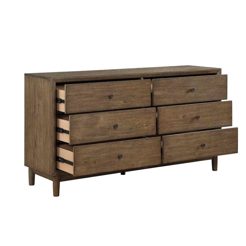Vesper Brown 6-Drawer Dresser