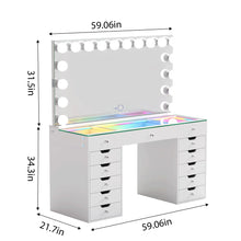 Emily Vanity Desk with Full Width Smart Mirror