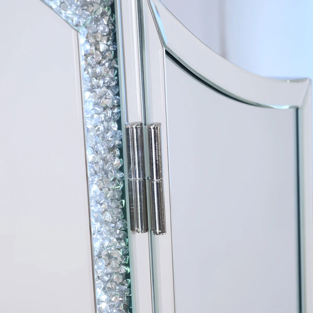 Emily Mirrored Vanity With LED Lights & Stool