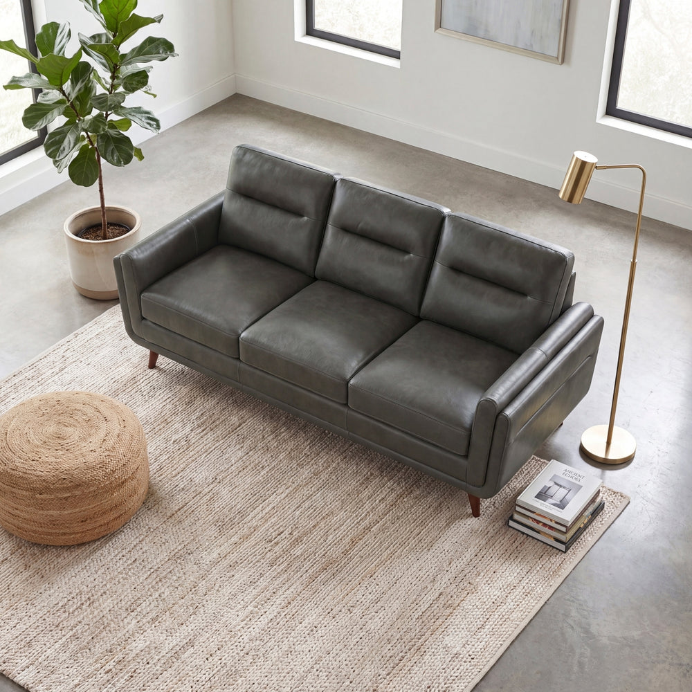 Graphite Top-Grain Leather Sofa