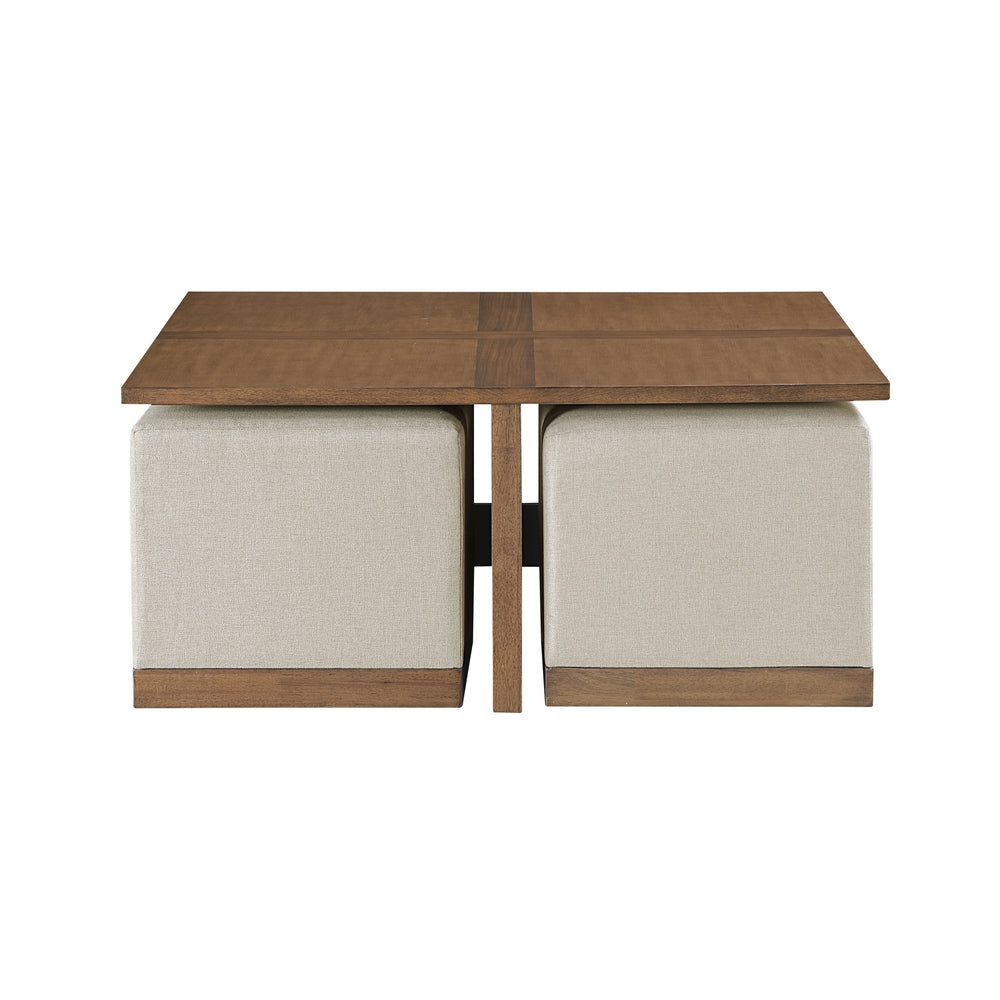 Cozy Collection Coffee Table w/ 4 Ottomans