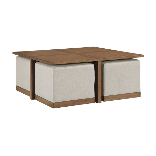 Cozy Collection Coffee Table w/ 4 Ottomans