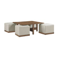Cozy Collection Coffee Table w/ 4 Ottomans