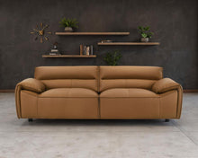 Bronx Leather Upholstered Sofa Orange