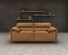 Bronx Leather Upholstered Love Seat Orange