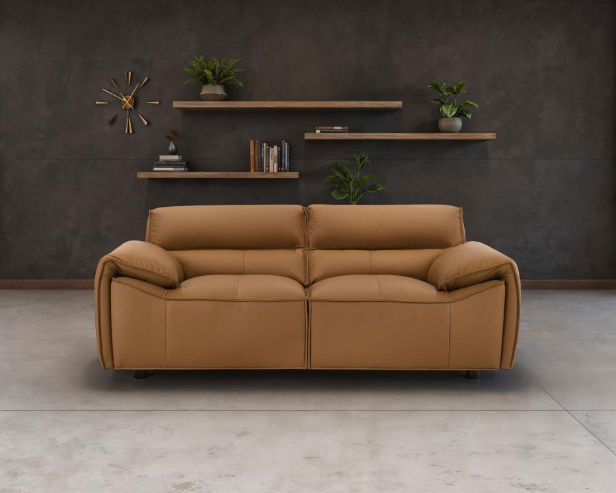 Bronx Leather Upholstered Sofa Complete Room
