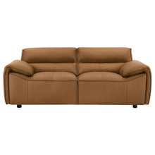 Bronx Leather Upholstered Love Seat Orange
