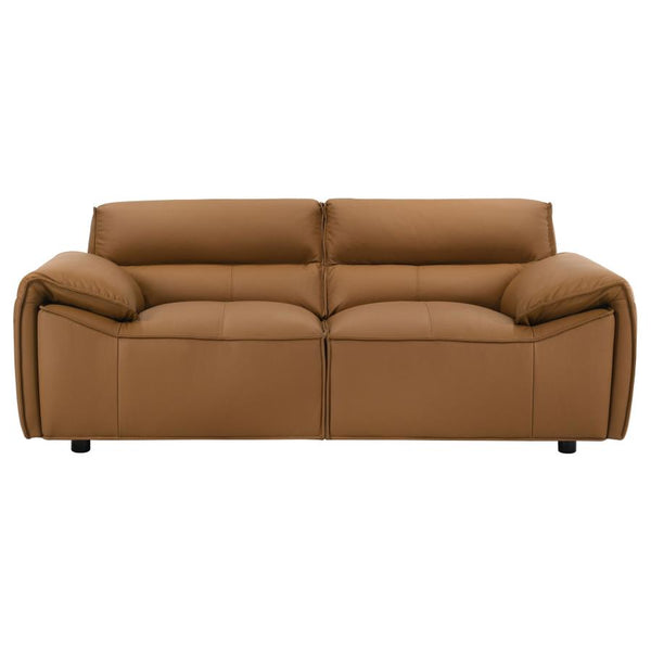 Bronx Leather Upholstered Love Seat Orange