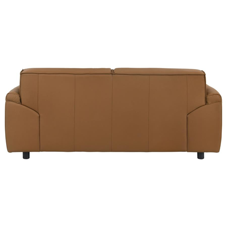 Bronx Leather Upholstered Love Seat Orange