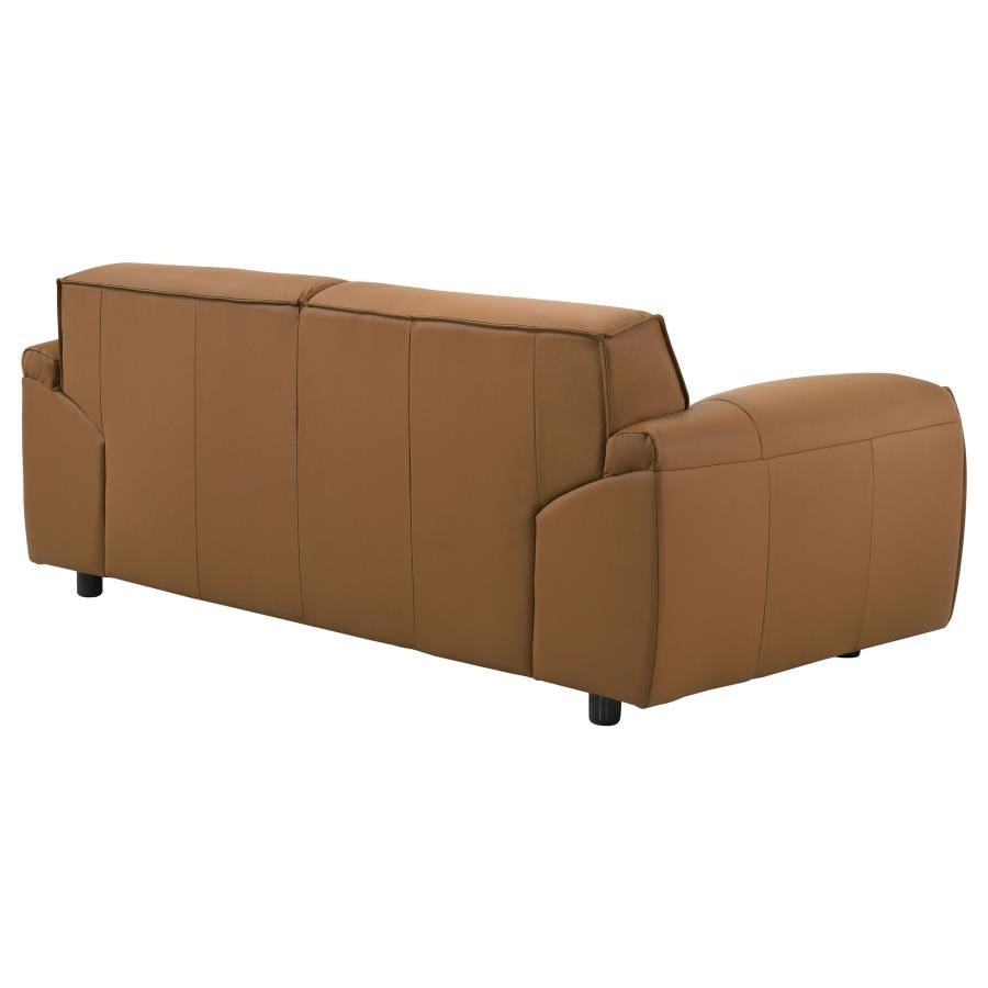 Bronx Leather Upholstered Love Seat Orange