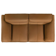 Bronx Leather Upholstered Love Seat Orange