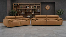 Bronx Leather Upholstered Love Seat Orange