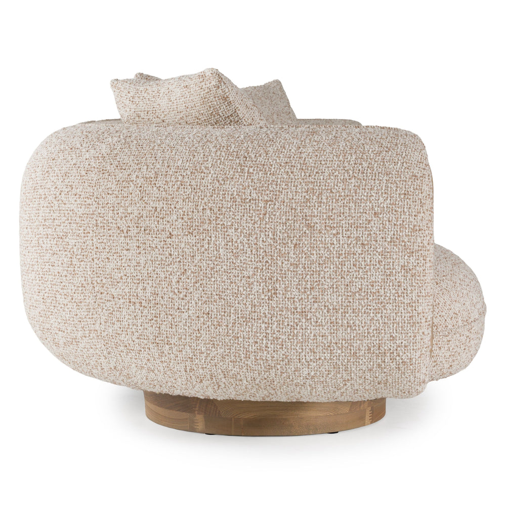 Amber Wood Multicolored Boucle Fabric + Ash Sofa