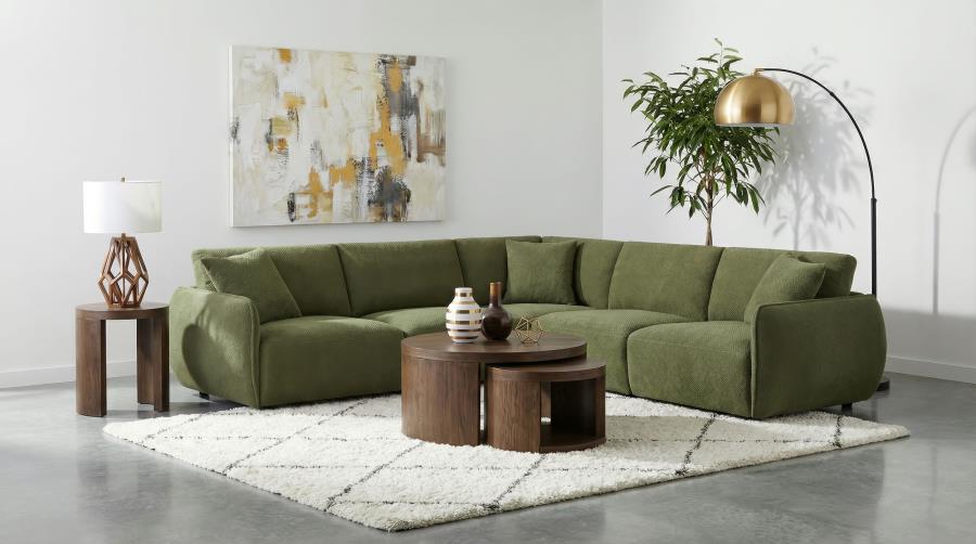 7th Street Modular Lounge Sectional Green