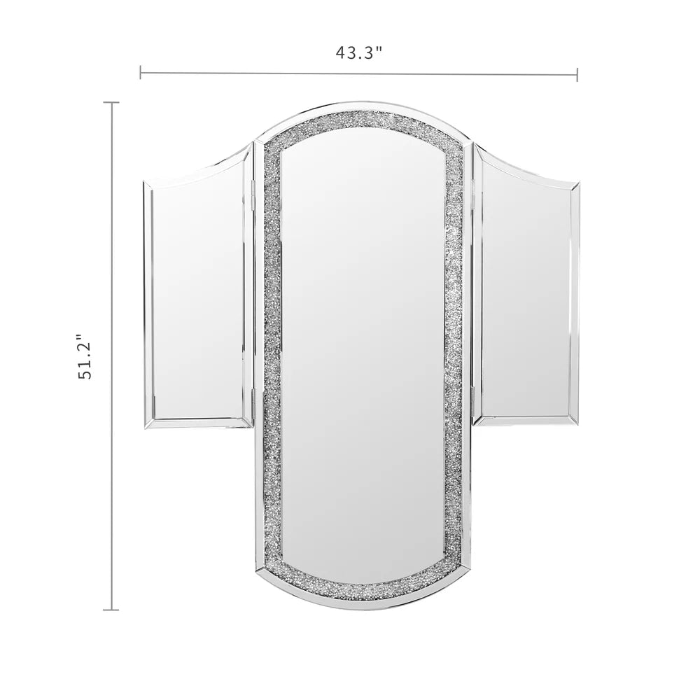 Emily Mirrored Vanity With LED Lights & Stool