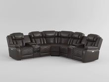 Ramone (3)3-Piece Power Reclining Sectional with Consoles, Speakers, Subwoofer and LED Lighting - view 15
