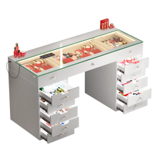 Em Vanity Desk - 13 Storage Drawers with Full Light