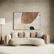 Amber Wood Multicolored Boucle Fabric + Ash Sofa