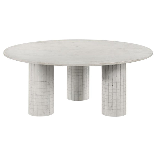 Roman Round Genuine Marble Coffee Table White