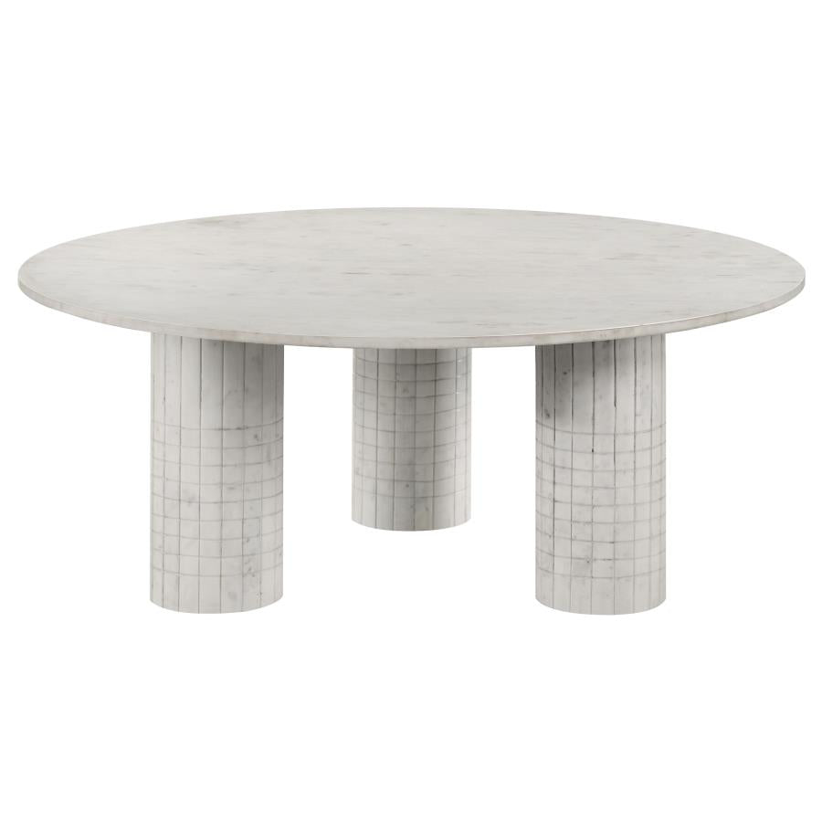 Roman Round Genuine Marble Coffee Table White