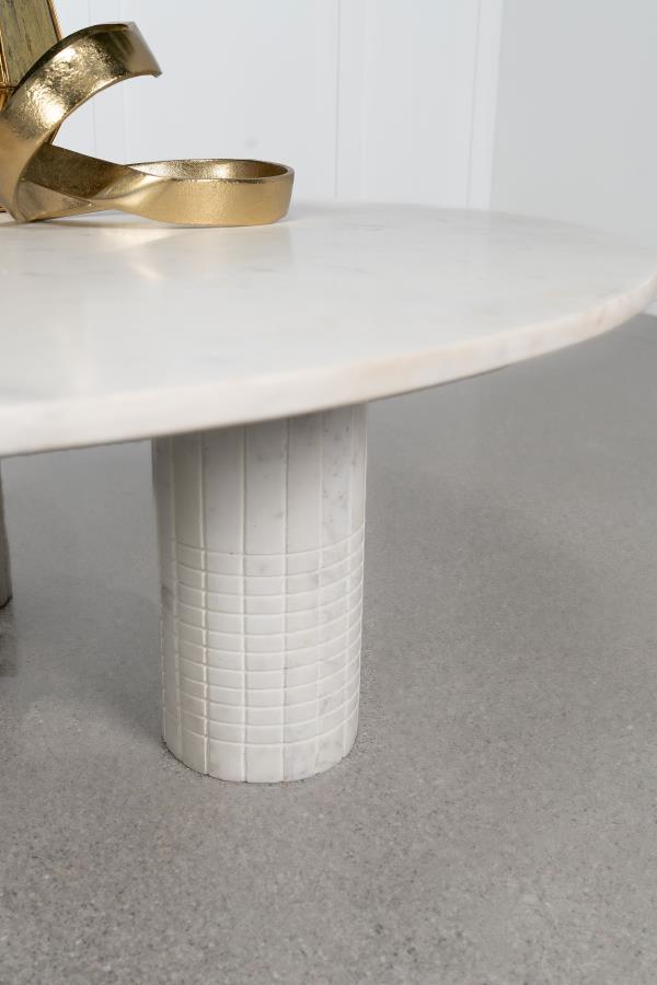 Roman Round Genuine Marble Coffee Table White