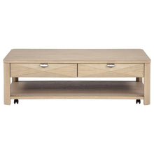 Arcelor Wood Coffee Table with 2 Drawers and Shelf Light Elm
