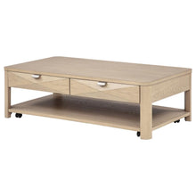 Arcelor Wood Coffee Table with 2 Drawers and Shelf Light Elm