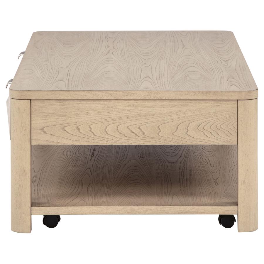 Arcelor Wood Coffee Table with 2 Drawers and Shelf Light Elm